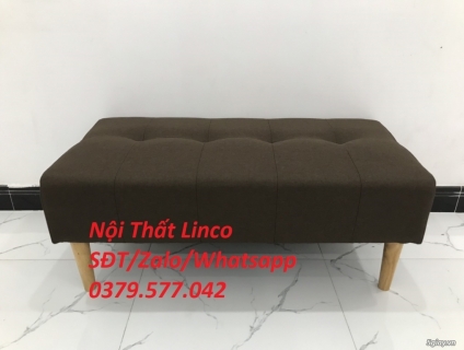 Ghế đôn sofa giá rẻ màu nâu đậm dài 1m Nội Thất Linco Bến Tre