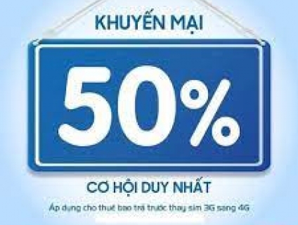 MobiFone khuyến mãi 50% giá trị nạp tiền cho thuê bao đổi sim 4G
