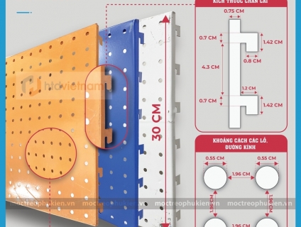 TẤM LỖ CÀI MÓC TREO | TẤM TÔN LỖ TREO PHỤ KIỆN | HTD-TL001