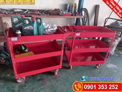 Xe đẩy đựng dụng cụ đồ nghề 3 ngăn giá rẻ