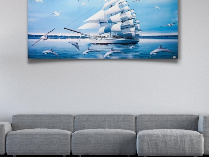 Mua Tranh Đính Pha Lê Tráng Gương Thuận Buồm Xuôi Gió Tại Quận 5