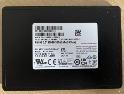 Ổ cứng SSD Enterprise Samsung PM893 960GB (máy trạm & máy chủ) ne 100%