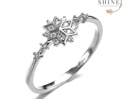 Nhẫn bạc hoa tuyết đính đá