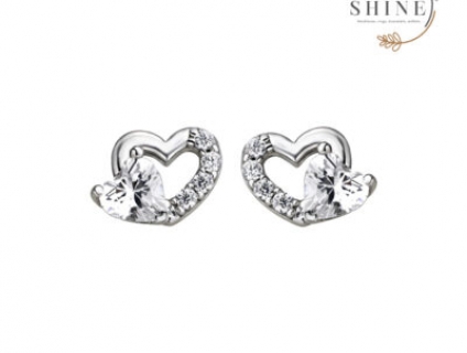 Bông tai bạc hình trái tim