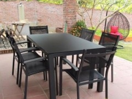 Bàn ghế sân vườn khung nhôm lưới textilene