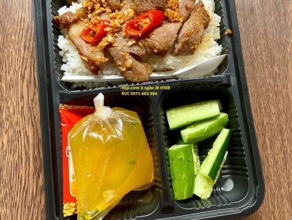Gía Bán Hộp Cơm 3 Ngăn Đế Đen Dùng 1 Lần Bình Thạnh