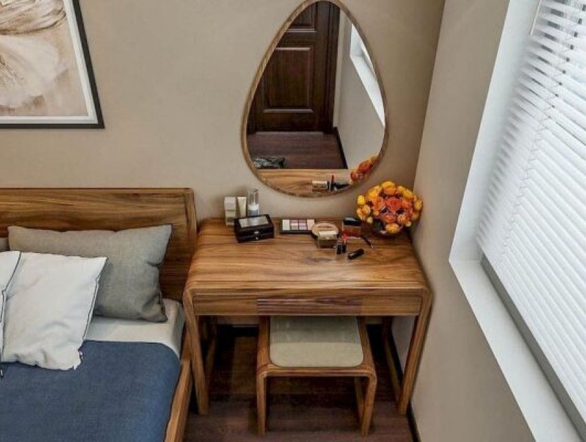 Bàn trang điểm gỗ óc chó sự kết hợp hoàn hảo giữa sang trọng