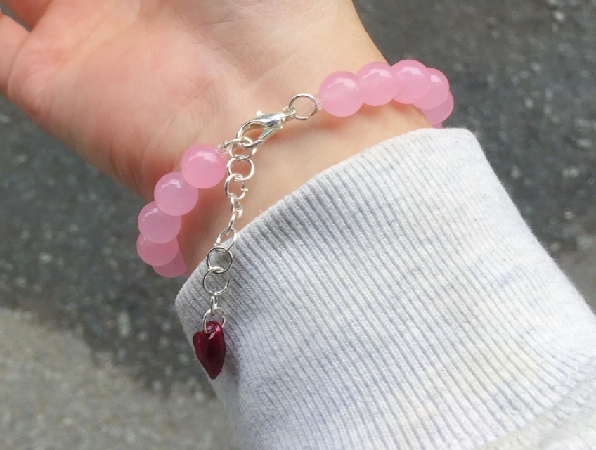 Vòng tay đá Thạch Anh Hồng