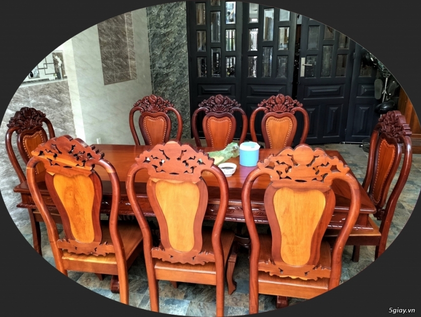 Bàn ăn căm xe 8 ghế căm xe tốt biên hoà ĐN