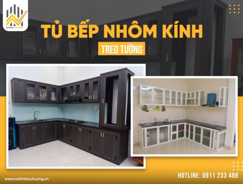 Tủ bếp nhôm kính cho nhà nhỏ | Nội Thất Xu Hướng