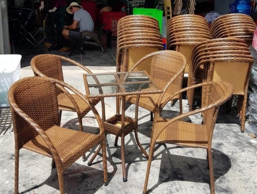 Bàn ghế cafe mây nhựa giá tốt