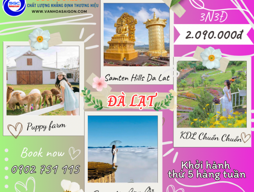 Tour Đà Lạt 3N3Đ - chiêm ngưỡng vẻ đẹp thành phố ngàn hoa