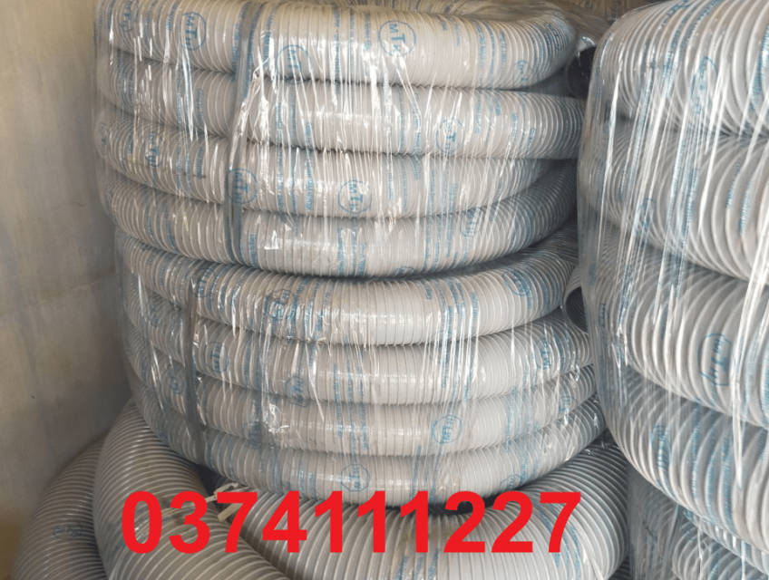 Cung Cấp Ống Hút Bụi Gân Nhựa Màu Xám- Ống Hút Bụi Gỗ D100, D114 ,D125