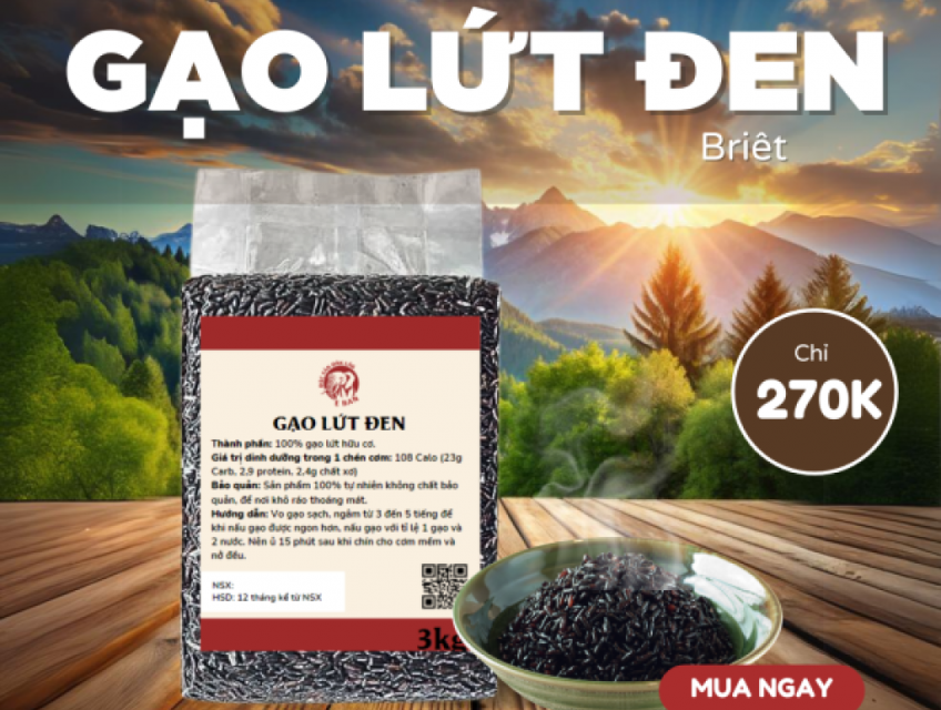Gạo Lứt Đen Briêt - Siêu thực phẩm từ đại ngàn Đắk Lắk