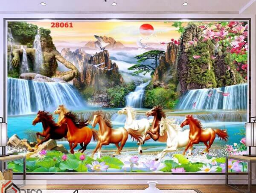 Tranh kính phong thủy đẹp với hình ảnh sông núi: Ý nghĩa sâu sắc về tà