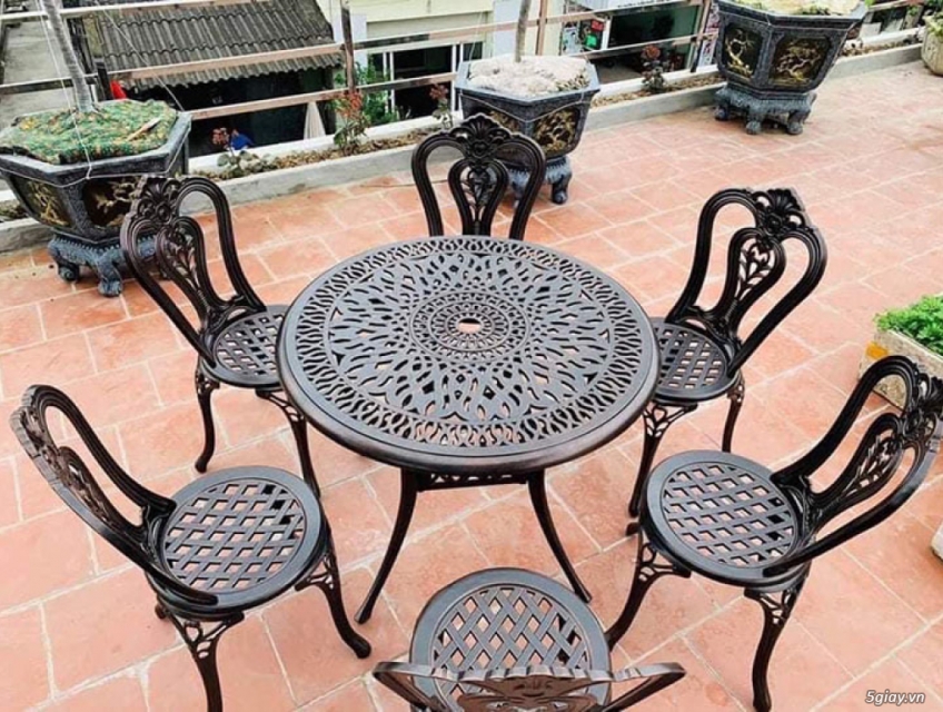 Bộ Bàn Ghế Sân Vườn Ngoài Trời Nhôm Đúc D90