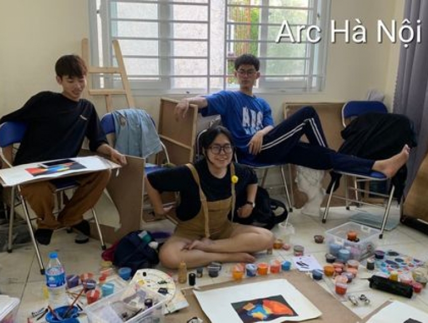 KHAI GIẢNG LỚP VẼ Ở TRẦN CUNG, NGHĨA TÂN, CẦU GIẤY