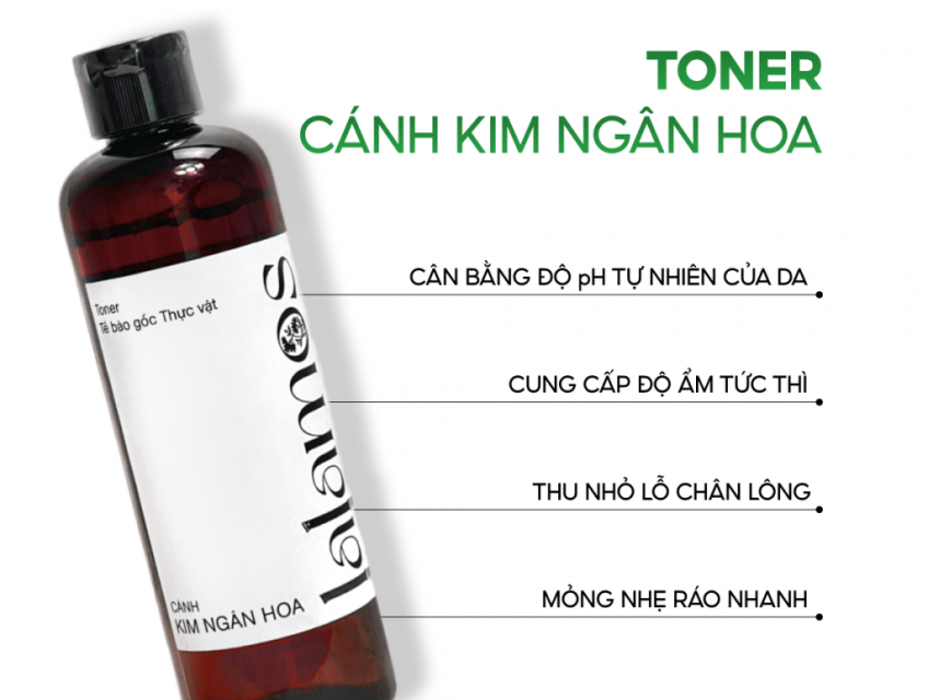 Toner Lalamos cánh kim ngân hoa dưỡng ẩm và se khít lỗ chân lông 250ml