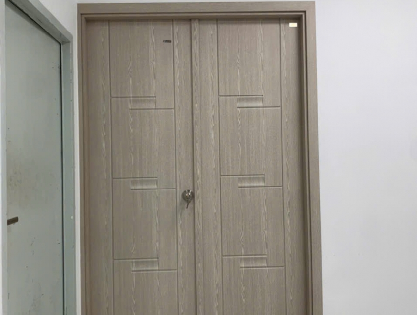 Cửa nhựa giả gỗ ABS Hàn Quốc 2 cánh lớn