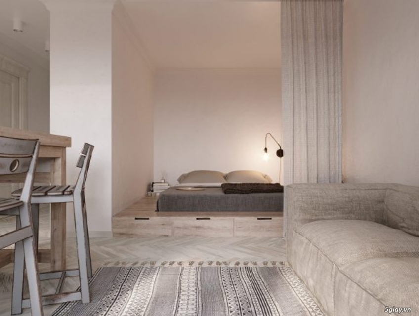 Thiết kế căn hộ 30m2 2 phòng ngủ đẹp 2024