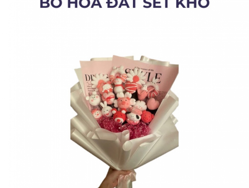 Bó Hoa Đất Sét Khô THETIS STORE