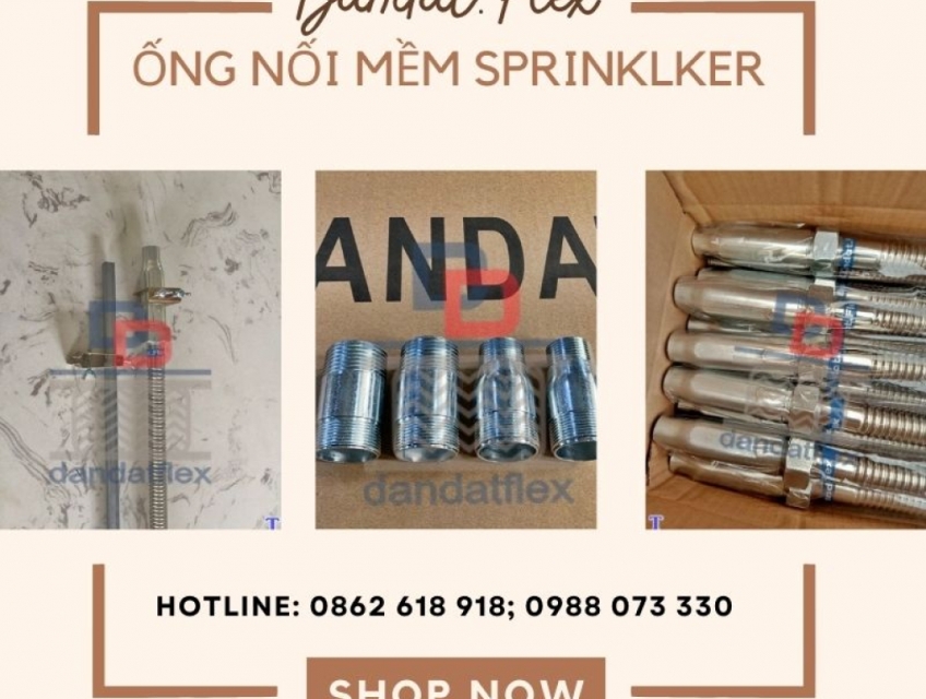 Ống mềm PCCC, ống nối mềm cứu hỏa, dây nối mềm đầu phun sprinkler