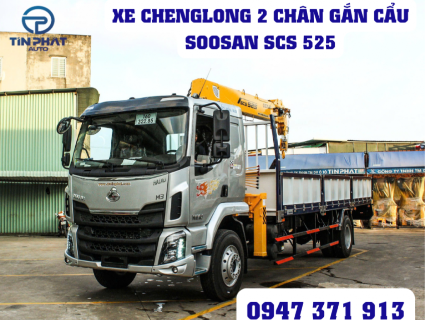 XE TẢI CẨU CHENGLONG 3 CHÂN GẮN CẨU SOOSAN SCS 525
