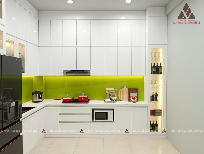Tủ Bếp Nhựa Sơn Men Bóng Thiết Kế Tối Ưu Cho Căn Bếp