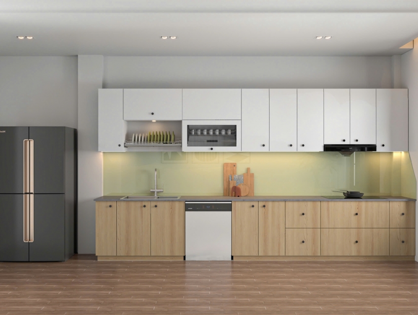 Tủ Bếp Nhựa Phủ Laminate Vân Gỗ Sang Trọng Tinh Tế