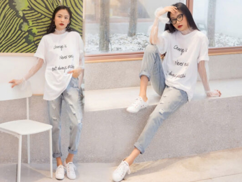 Áo thun rộng nữ mặc với gì? Đẹp bất chấp với 2 tips phối đồ cực chất