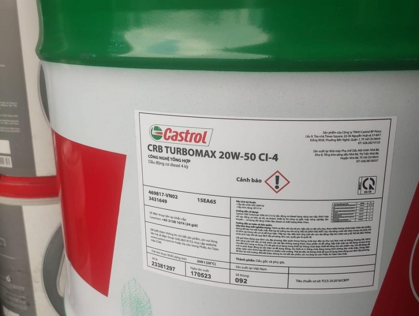 Nhớt Castrol CRB Turbomax 20W-50 CI-4 chính hãng, Giá Tốt tại TPHCM.