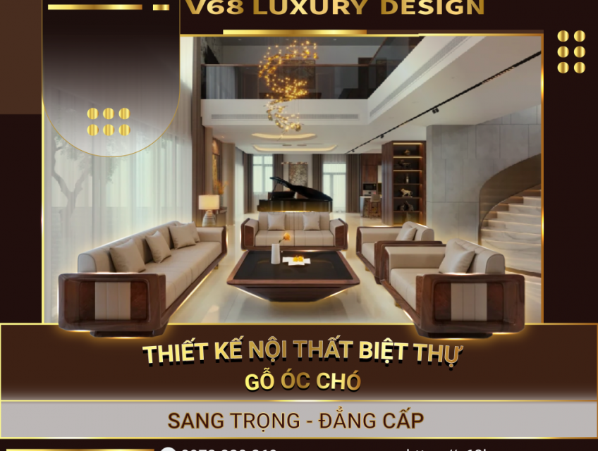 KHÔNG GIAN SỐNG ĐẲNG CẤP - SANG TRỌNG VỚI NỘI THẤT GỖ ÓC CHÓ CHO BIỆT