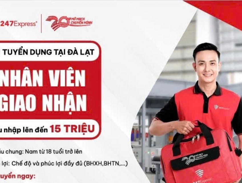 CHUYỂN PHÁT NHANH 247EXPRESS TUYỂN NHÂN VIÊN GIAO NHẬN HÀNG BẰNG XE MÁY – QUẬN 1