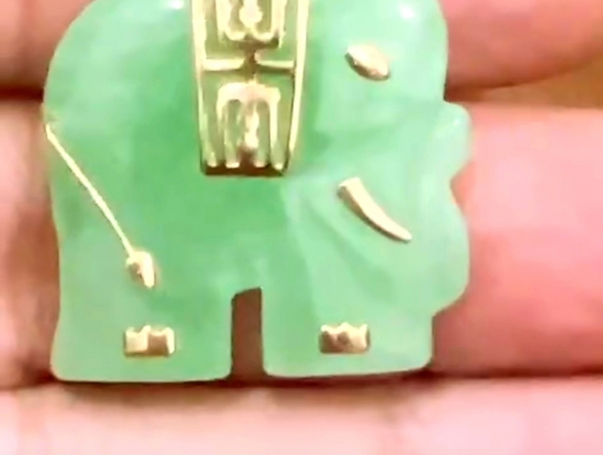 Mặt voi ngọc bích vàng 14k rất đẹp