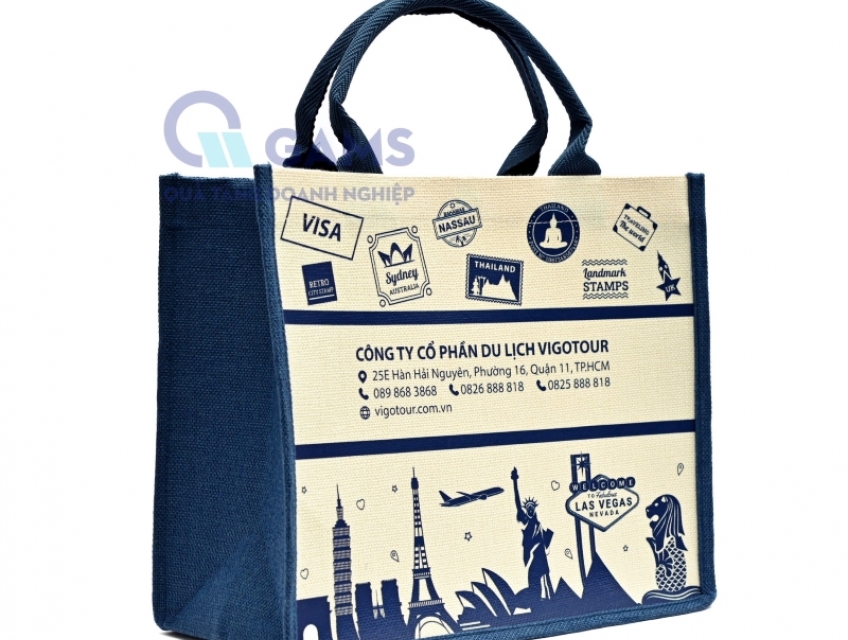 Túi vải linen in logo công ty làm quà tặng cho nữ