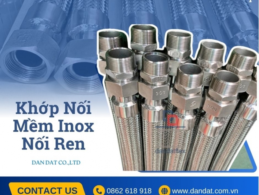 Khớp nối mềm/ Khớp nối mềm nối ren/ Khớp nối chống rung inox/ Khớp nối chống rung cho ống gió