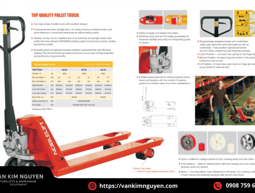 Mua xe nâng tay 3 tấn chính hãng tại Vạn Kim Nguyên – Giải pháp tối ưu cho doanh nghiệp hiện đại