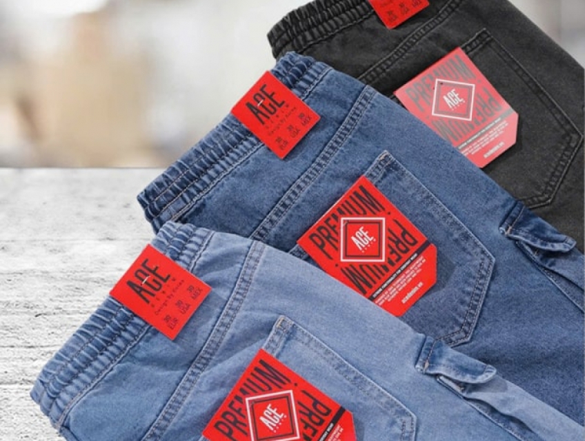 Quần short jean túi hộp ACE