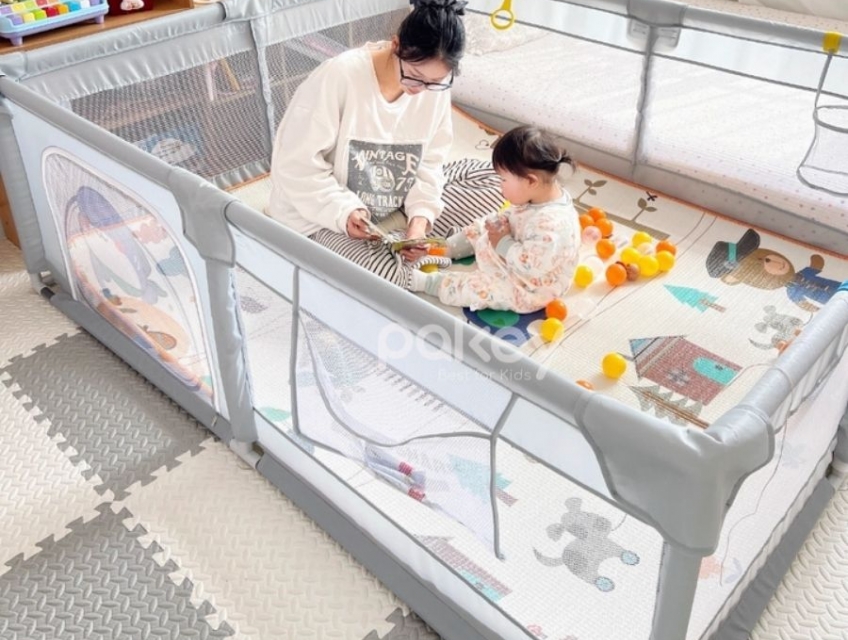 Quây bóng cho bé kèm cột bóng rổ Pakey K3-K4