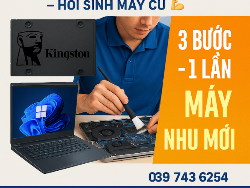 COMBO “VỆ SINH + THAY KEO + SSD” – HỒI SINH MÁY CŨ  0397.436.254