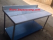 Bàn sơ chế inox thớt nhựa 1 phía