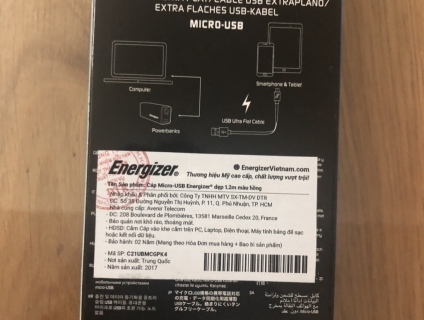 Thanh ký lô gấp cáp micro energizer