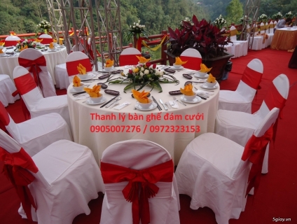 Thanh lý bàn ghế đám cưới và vật dụng tiệc tại Huế