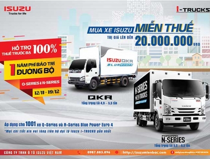 Khuyến mại thuế trước bạ khi mua xe tải Isuzu