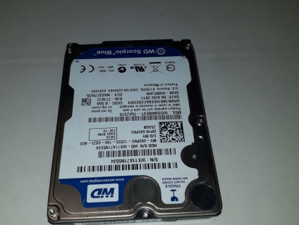 Ổ Cứng Laptop HDD Western 250GB Sata 5400rpm 2.5”