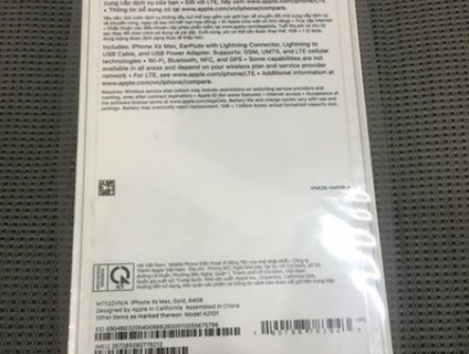 Iphone XS Max New TGGD VN/a chua active ban gấp gia rẻ
