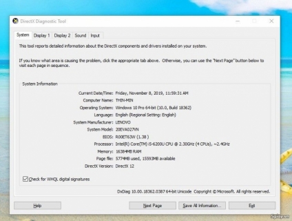 Lenovo E560 Max Ram 16gb VGA AMD R7 M370