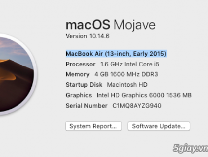 Cần ra đi Macbook AIR 13in 2015