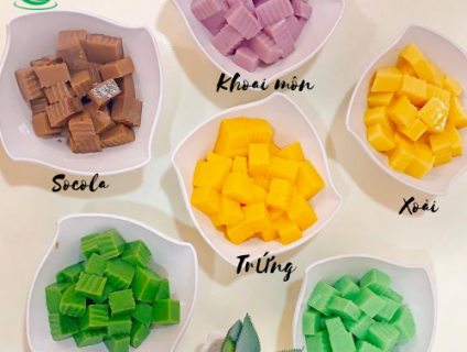 Bột Pudding 100g ( Vị: Trứng, Matcha, Socola, Khoai môn,Xoài,Dưa lưới)