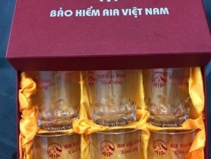 Ly thủy tinh in logo quà tặng khách hàng giá rẻ ở Quảng Ngãi